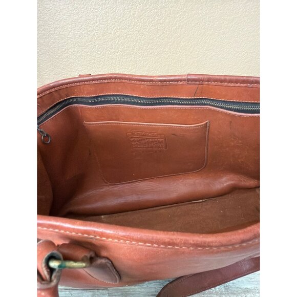 1970s 80s Coach 399-0645 Glove Tanned British Tan Marketing Tote Bag NYC w/FLAWS - Picture 11 of 15